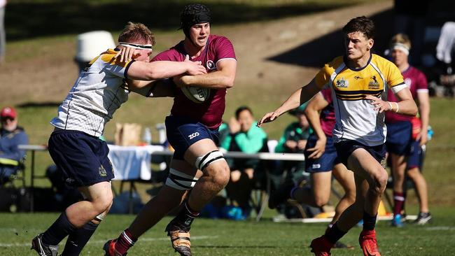 Tom Van der Schyff on the charge for Queensland Schoolboys. Picture: Karen Watson, Rugby Australia