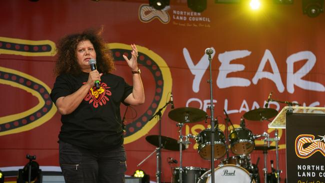 Malarndirri McCarthy at the Northern Land Council 50 Year Anniversary Concert in State Square, Parliament House, Darwin. Picture: Pema Tamang Pakhrin