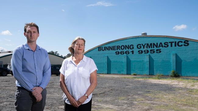 Bunnerong Gymnastics’ Matt Spooner and Kim Rosen outside the existing club. Picture: Monique Harmer