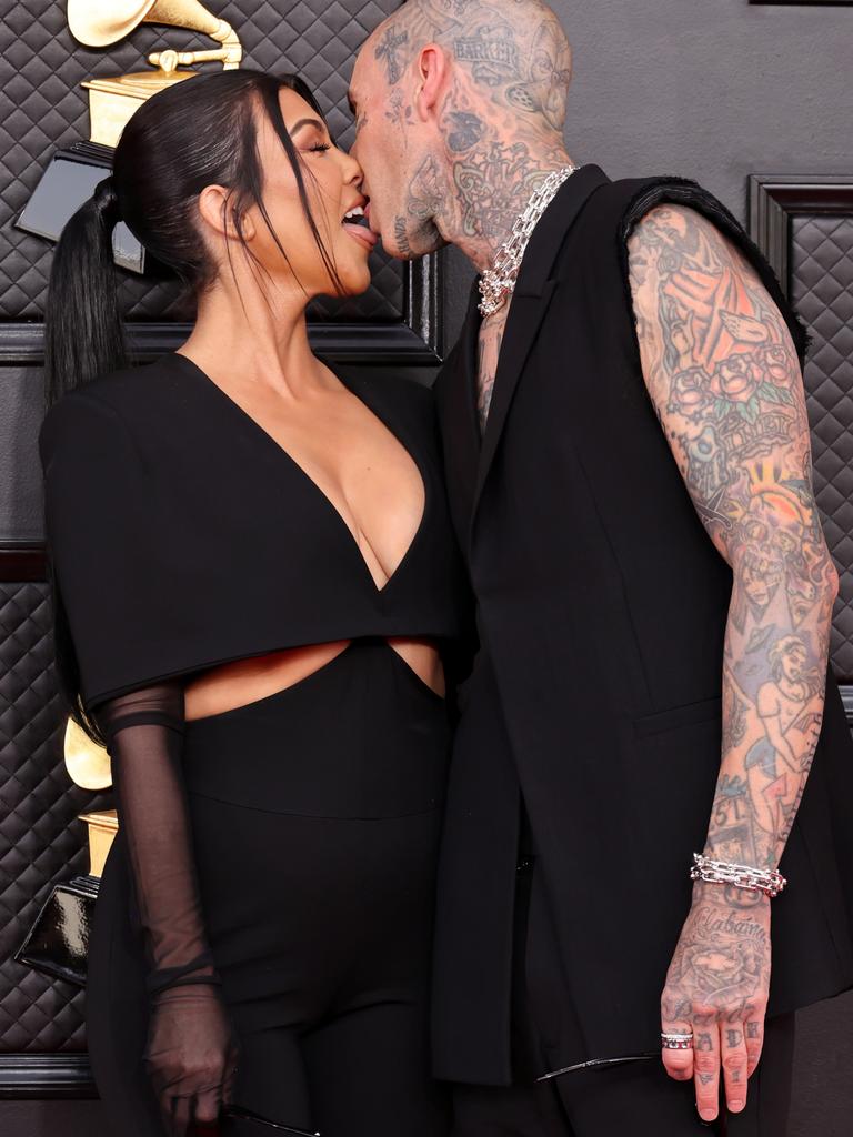 Kourtney Kardashian and Travis Barker. Picture: Amy Sussman/Getty Images