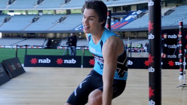 Jack Bowes at the AFL draft combine. Picture: Andrew Henshaw