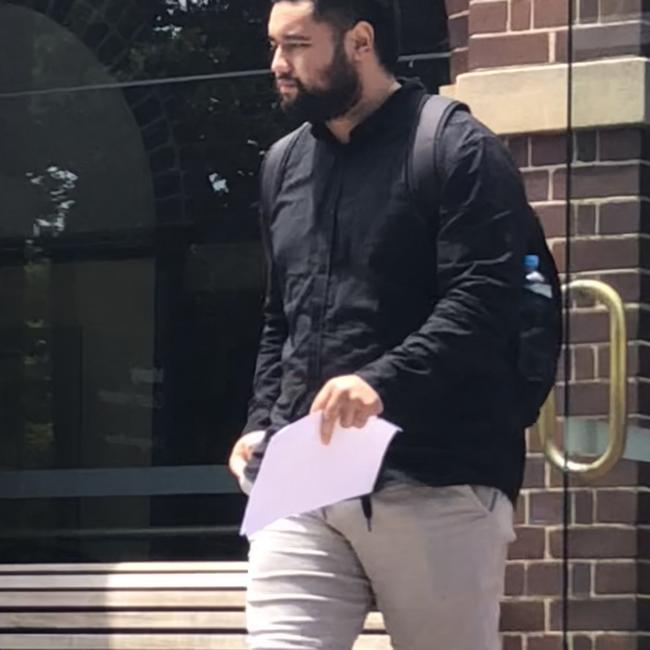 Soane Ofeina Sime, 27, a warehouse worker of Frenchs Forest, outside Manly Local Court on Wednesday. Picture: Manly Daily