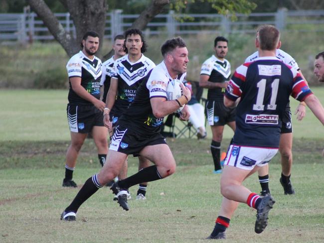 Luke Douglas playing for the Lower Clarence Magpies against the Kyogle Turkeys in round two of the 2023 Northern Rivers Regional Rugby League (NRRRL) season. Photo: Lower Clarence Magpies RLFC