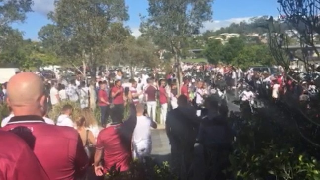 Funeral procession for Navar Herbert arrives at Nerang Bulls Rugby Union club