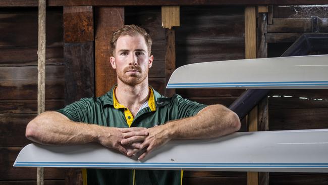 Rower Ben Gibson is chasing a spot at the Tokyo Paralympics later this year. Pic: AAP/Matthew Vasilescu.