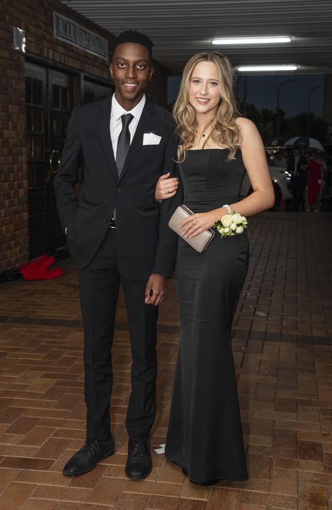 Ethan Mutsando and partner Isabelle Morrissey at Toowoomba Grammar School formal at Rumours International, Wednesday, November 13, 2024. Picture: Kevin Farmer