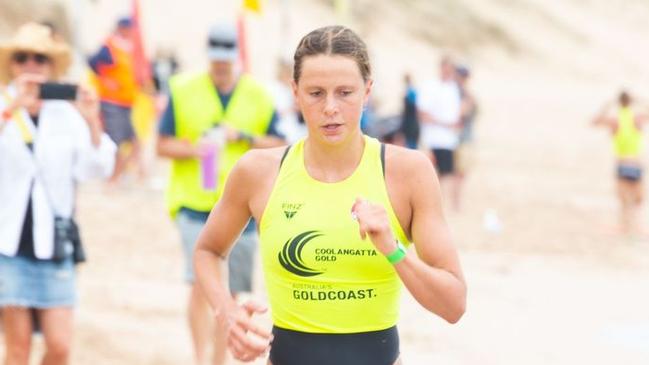 Ironwoman Lizzie Welborn in action on the weekend in the Sutherland Shire.