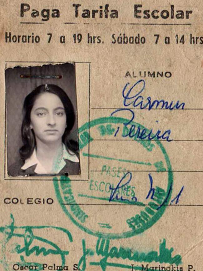 Reinalda del Carmen Pereira as a student in Chile.