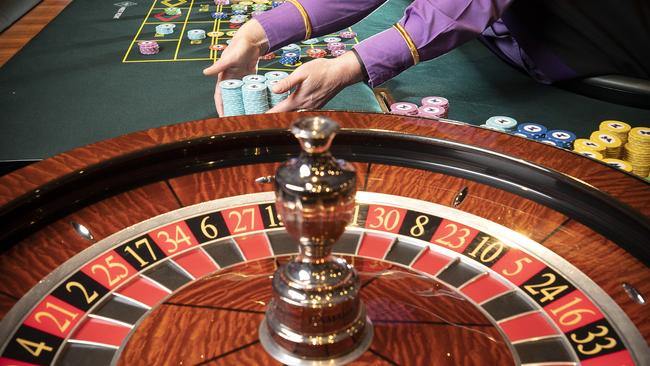 A casino roulette table.