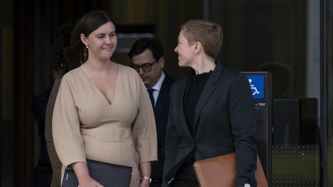 Former Liberal staffer Bittany Higgins (left).