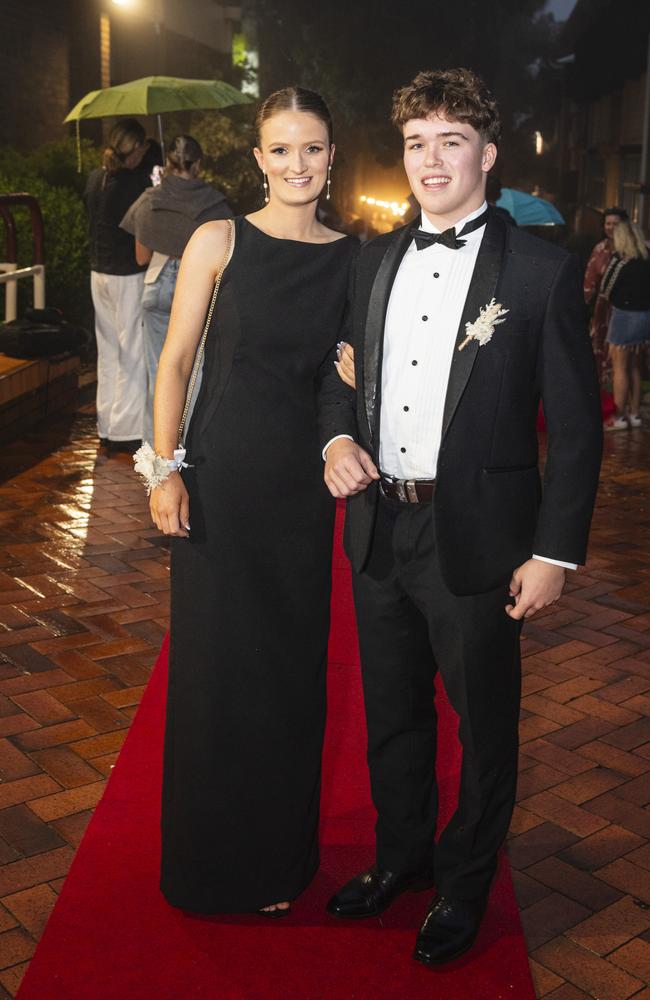 Emma Krieg and partner Mitch Lancaster at Fairholme College formal, Wednesday, March 27, 2024. Picture: Kevin Farmer
