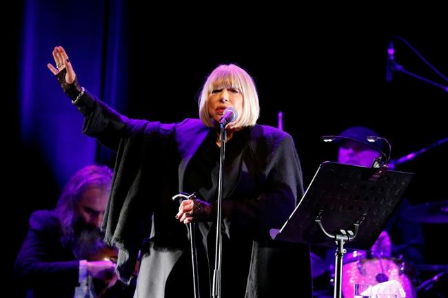 British singer Marianne Faithfull performs at the Bataclan concert hall in Paris on November 25, 2016