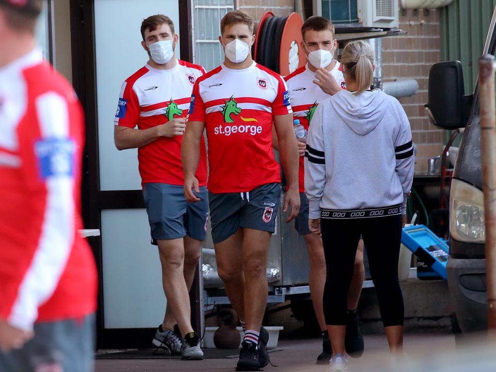 St George Illawarra Dragons players pictured at WIN Stadium in Wollongong for one of their last training sessions before relocating to the Gold Coast. Picture: Toby Zerna