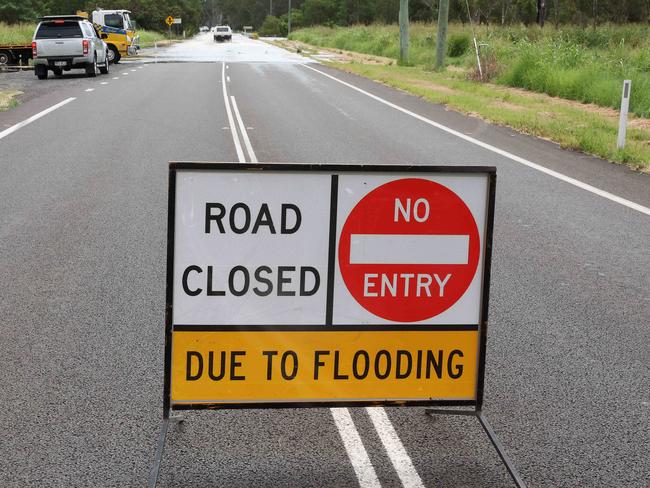 Flooding on Ipswich Rosewood Road, Rosewood. Picture: Liam Kidston