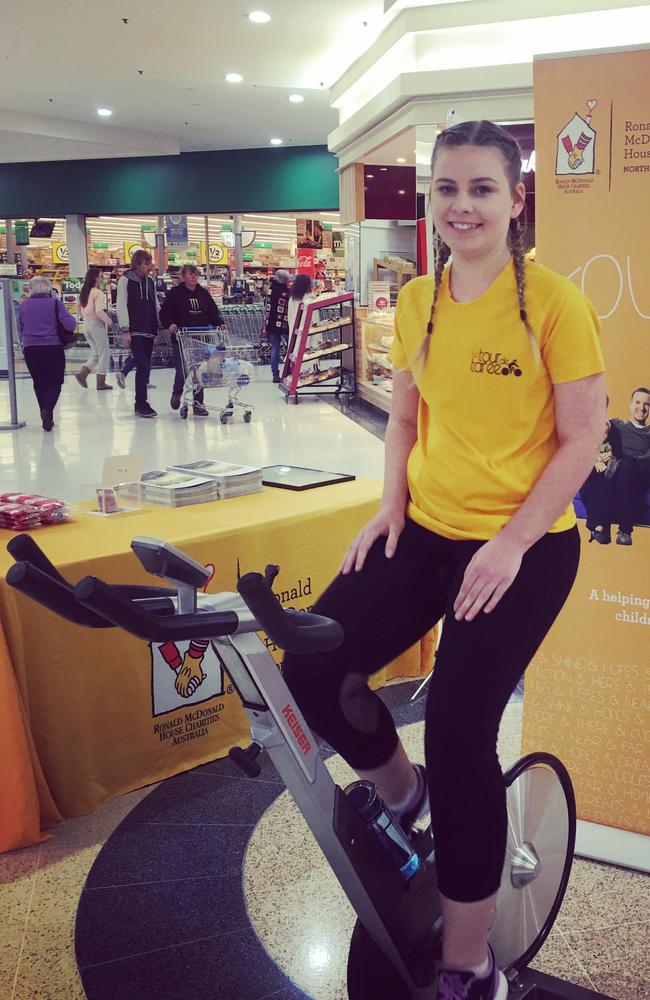 Taylor Robertson at Taree Central doing her part for the 2017 le tour de Taree.