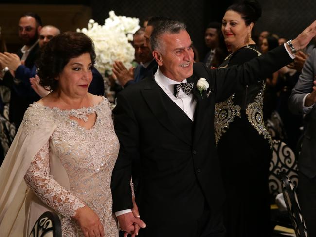 Salim Mehajer’s parents Amal and Mohamed Mehajer arriving at daughter Kat and her new husband Ibraham's wedding reception held at Doltone House, Hyde Park. Picture: Jonathan Ng