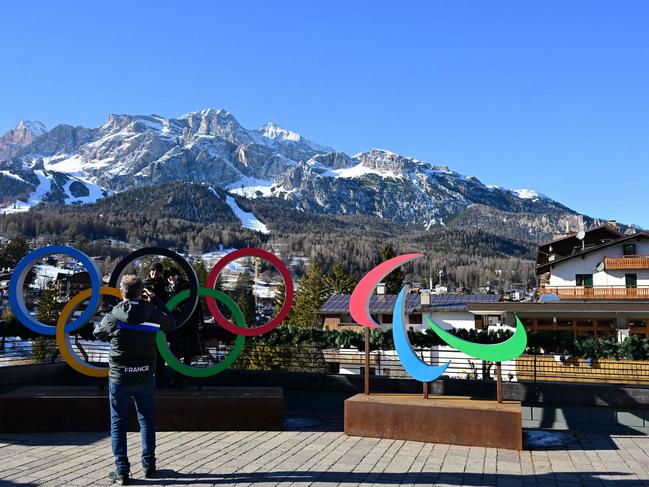 Cortina d'Ampezzo in North Italy will host the Women's Alpine Skiing event during Milano Cortina 2026 Olympics Games. Picture: Tiziana FABI / AFP