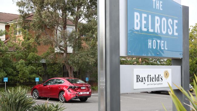 A car believed to be Ms Kaglatzis’ at The Belrose Hotel carpark. Picture: Tim Hunter