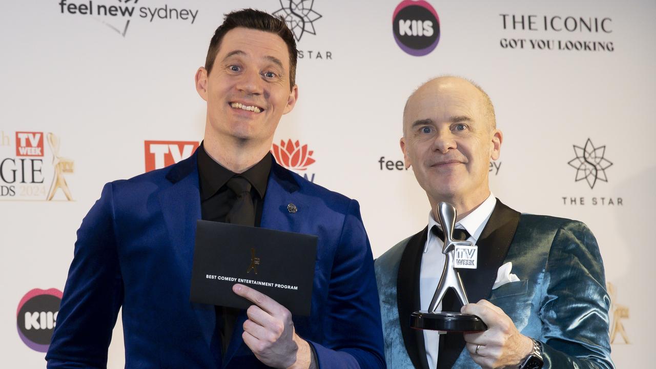 Ed Kavalee and Tom Gleisner win Logie for Best Comedy Entertainment Program Have You Been Paying Attention? Picture: Getty