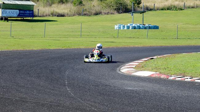 HEARTS RACING: New kart racer Riley Grande on the track at Lismore Kart Club.