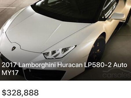 The Lamborghini Huracan supercar for sale. Picture: CarSales.com.au