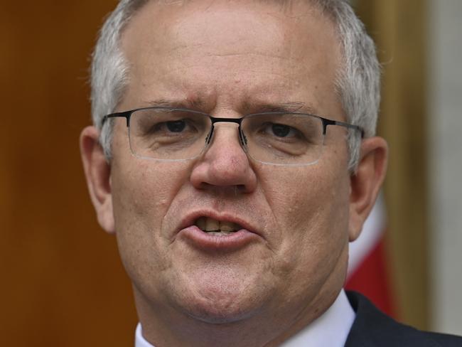 CANBERRA, AUSTRALIA - NewsWire Photos JULY 2, 2021: Prime Minister Scott Morrison holds a press conference after the National Cabinet meeting at Parliament House. Picture: NCA NewsWire / Martin Ollman