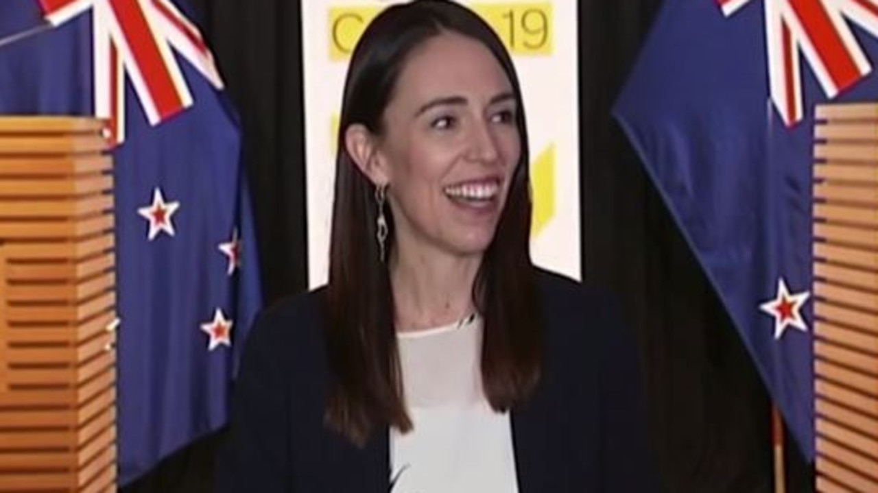 Jacinda Ardern laughed as she told the host to “never” ask anyone the same question. Picture: YouTube.