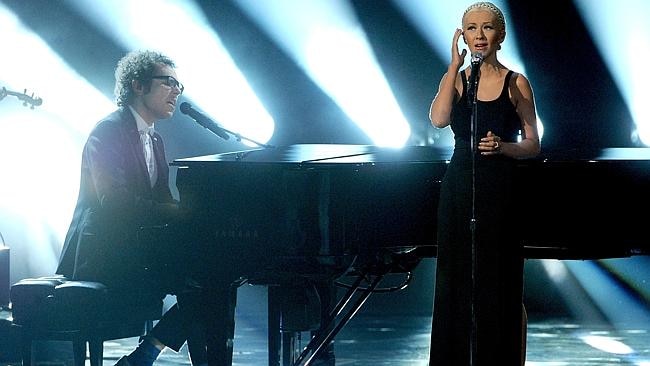 Christina Aguilera performed onstage during the 2013 American Music Awards. Picture: Supplied