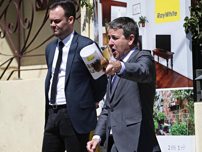 10/11/18 Auctioneer working at an auction at 68 Renwick St, Redfern. Photographer: Adam Yip