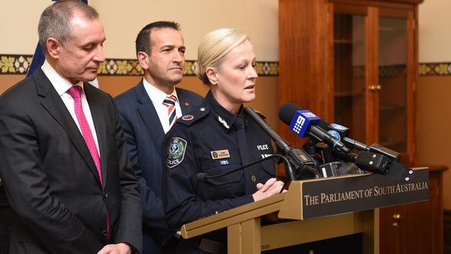 Ms Williams after being announced as SA Police’s first female deputy commissioner in 2015. Picture: Naomi Jellicoe