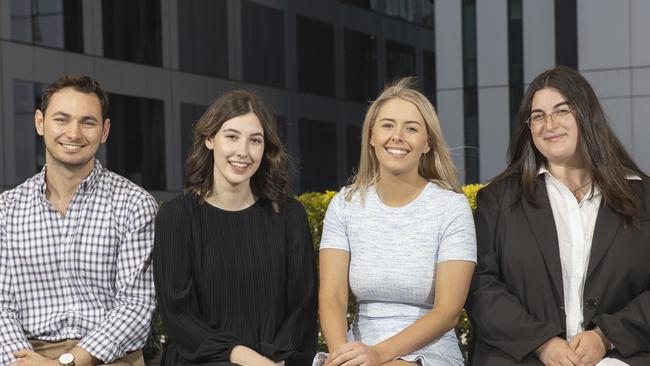 Riley Walter, with Tia Ewen, Monique Van Der Heyden and Evangeline Polymene, joined The Advertiser in 2022. Picture Simon Cross