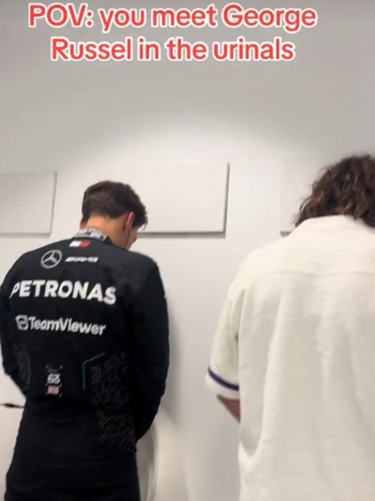 Shepmates filmed George Russell at the urinal. Photo: TikTok.