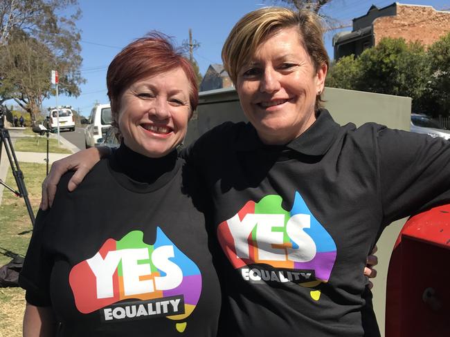 Christine Forster and partner Virginia Edwards. Picture: AAP