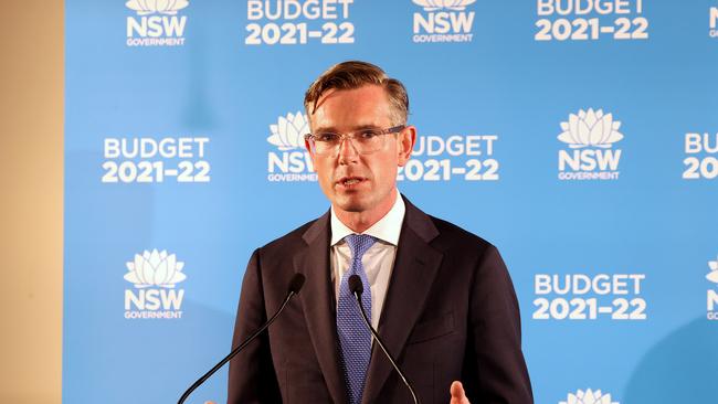 NSW Treasurer Dominic Perrottet said the government was investing in schooling and families across southwest Sydney. Picture: Dylan Coker