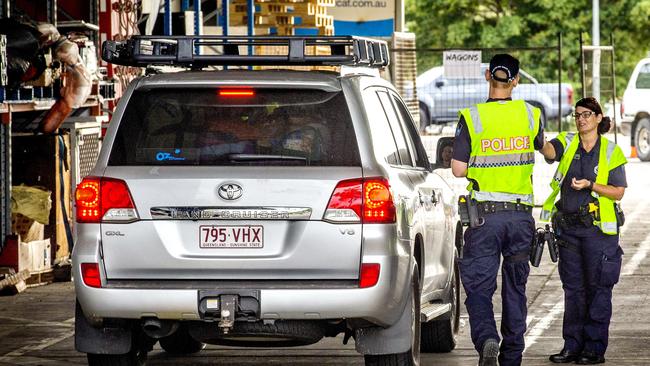 Officers were checking cars. Picture: Richard Walker