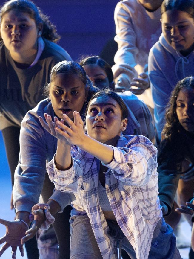 CGEN - Behind the scenes at Creative Generation Rockeisteddford 2022. Indigenous dancer Mia Sandow (Year 10) Murgon State High School. Picture: NIGEL HALLETT