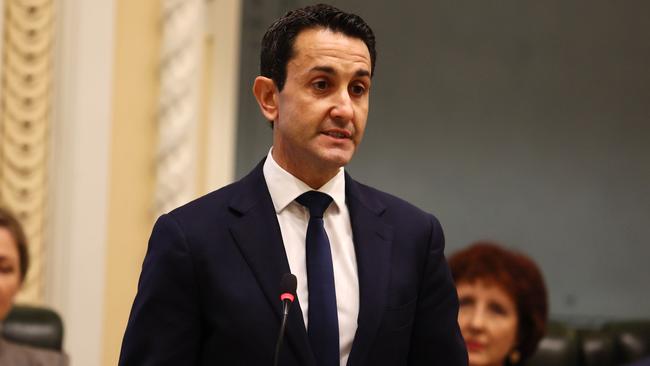 Queensland opposition leader David Crisafulli during parliament in Brisbane. Picture: NewsWire/Tertius Pickard