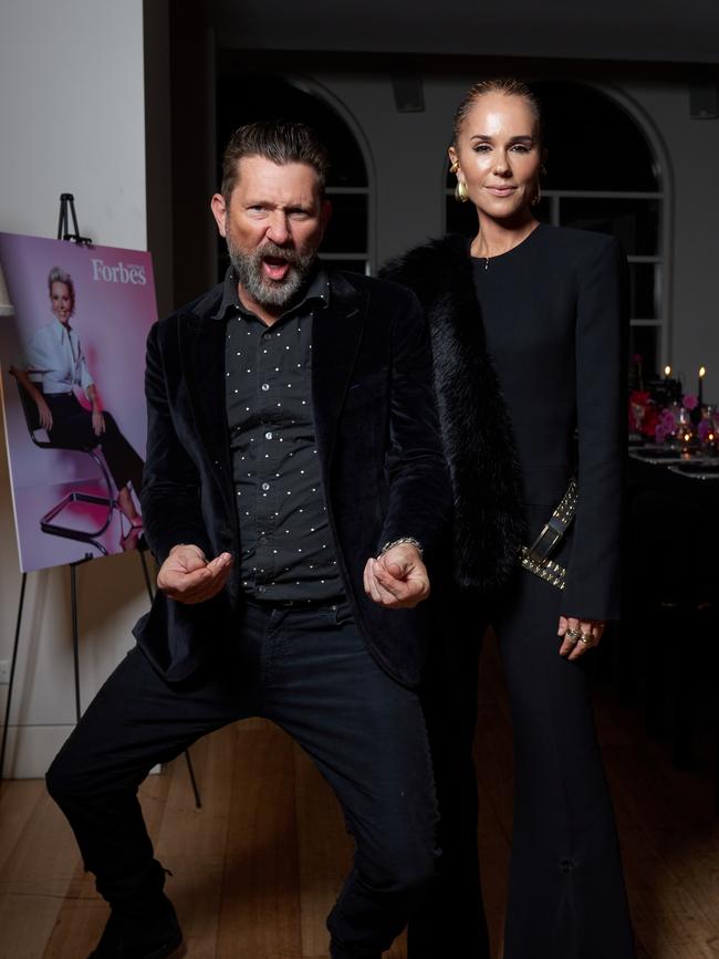 Daimon Downey (left) Pip Edwards (right) at the Shelley Sullivan Forbes Dinner in Sydney. Picture: Supplied