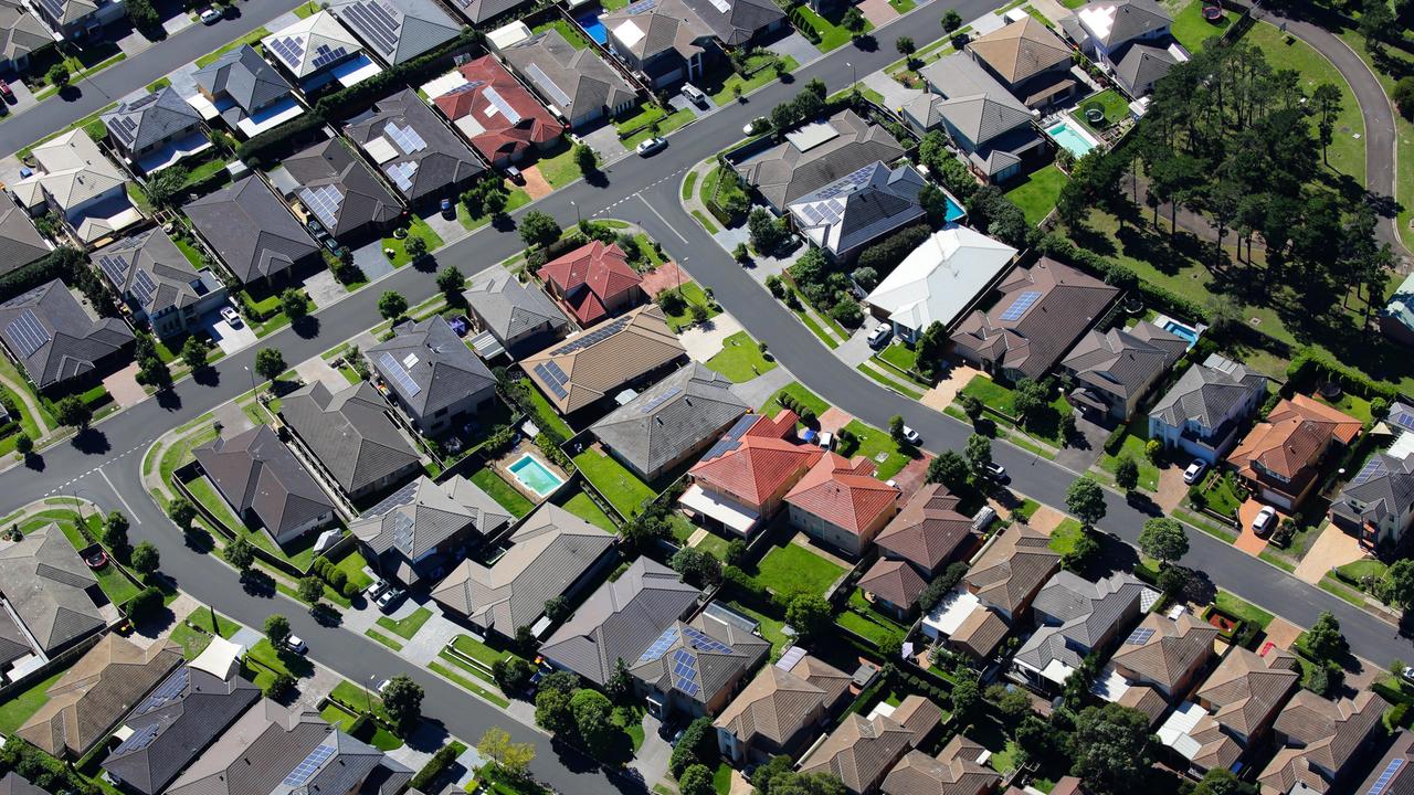 *FILE PIX* Editorial generic stock aerial view image highlighting the Housing Market in Australia after the Reserve Bank of Australia (RBA) cut interest rates for the first time in over four years. Picture: NewsWire / Gaye Gerard