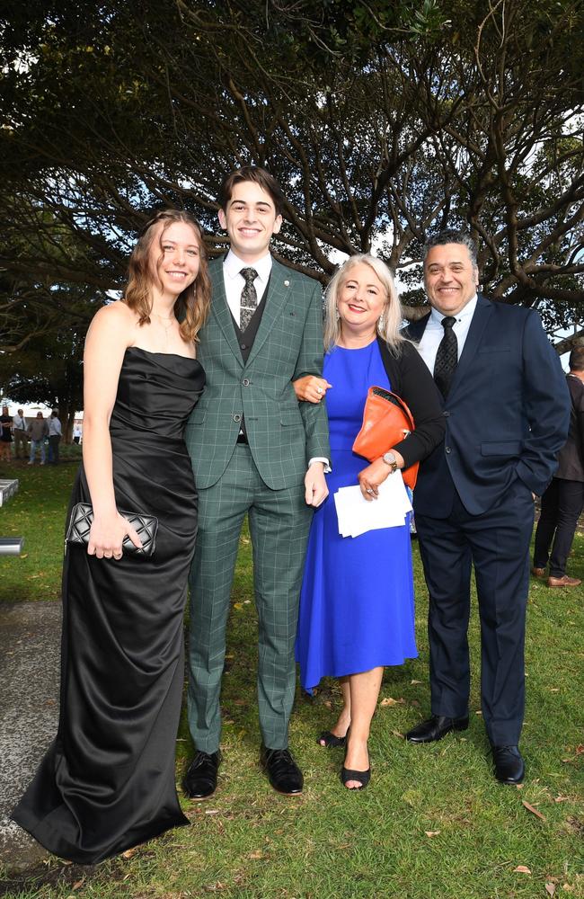 Alstonville High School Year 12 Formal from left: Ariana Fergus, Arnold Luppi with parents Stacie and Carlos Luppi. Picture: Cath Piltz