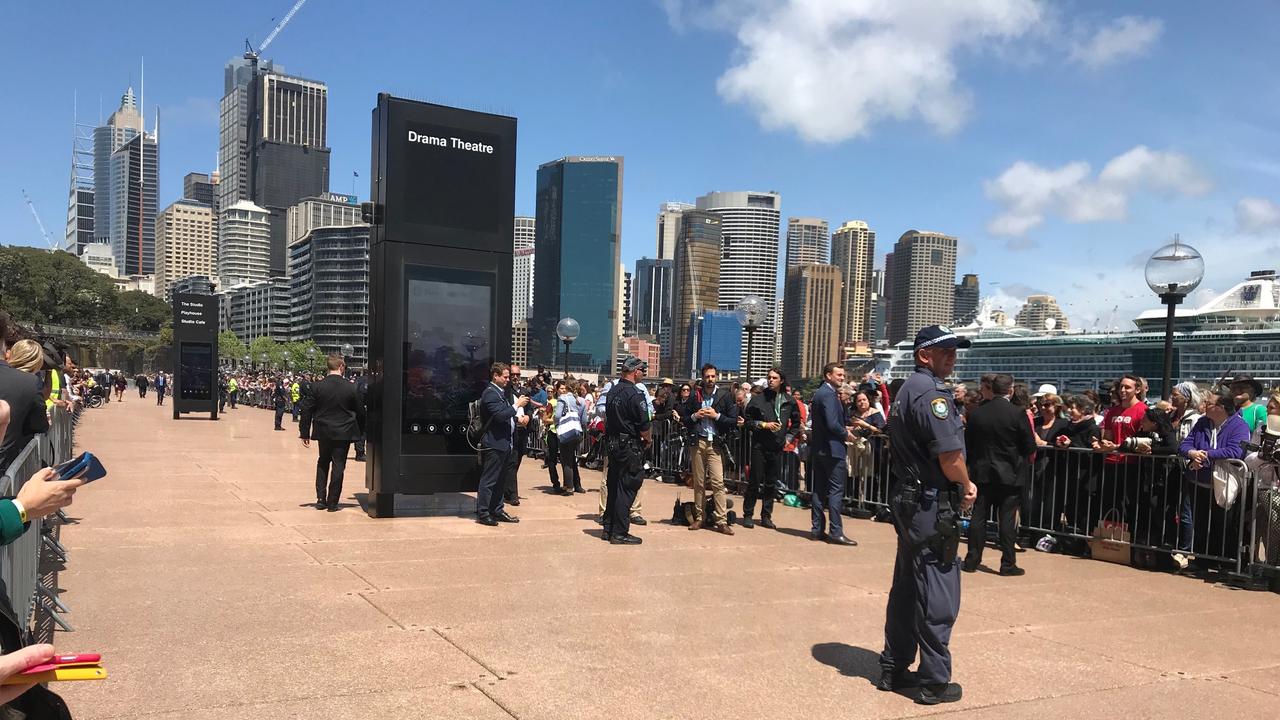 Police officers on the ground ahead of Meghan and Harry's arrival.