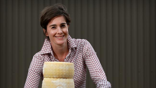 Raw delight: Cressida McNamara with her sheep milk uncooked curd cheese. Picture: Toby Zerna