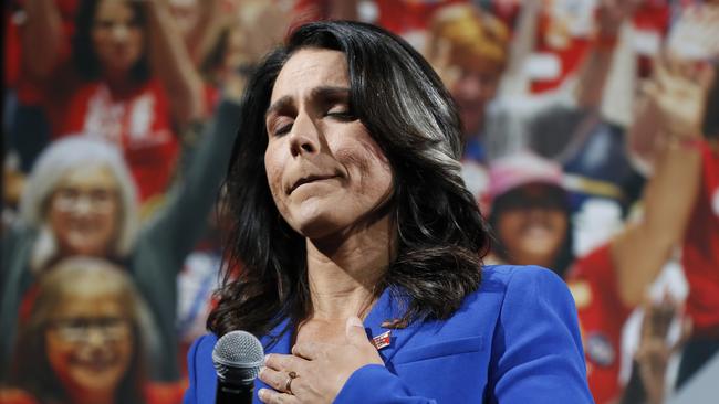 Tulsi Gabbard on the campaign trail in Des Moines, Iowa, this week. Picture: AP