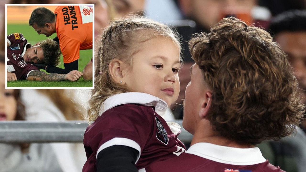 Image of Reece Walsh holding his daughter after being KO’d melts hearts ...