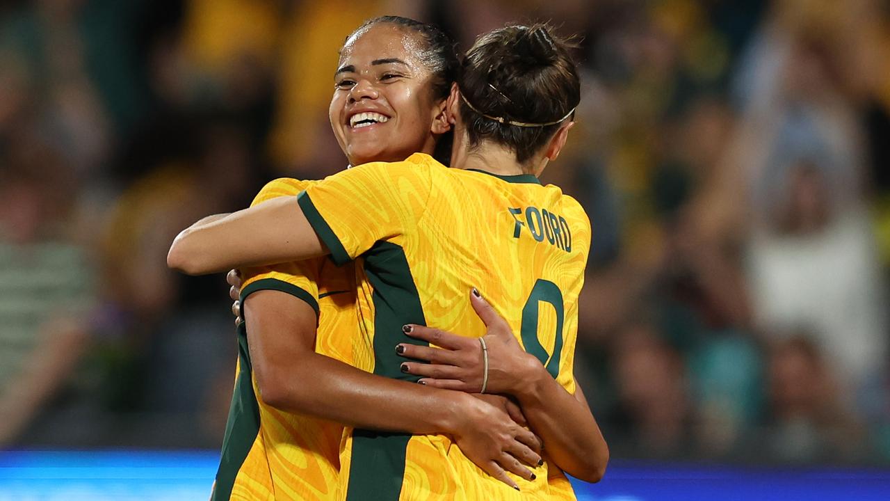 Mary Fowler scored a long-range screamer as the Matildas beat Chinese Taipei. (Photo by Will Russell/Getty Images)