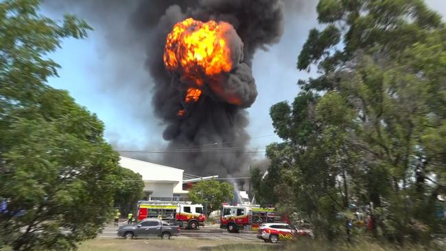 Factory fire in St Marys. Picture: TNV