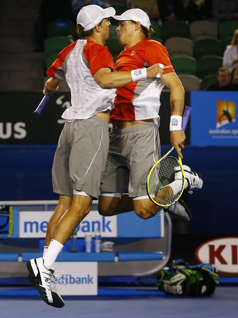 The legendary Bryan brothers, Mike and Bob, made the chest bump their own.