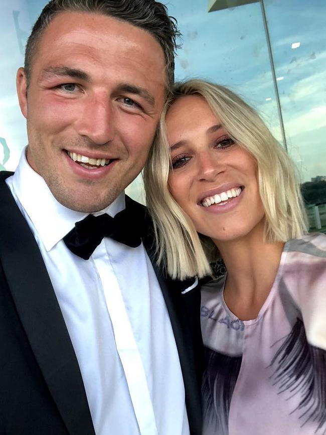 Sam Burgess with his former wife Phoebe. Picture: Instagram