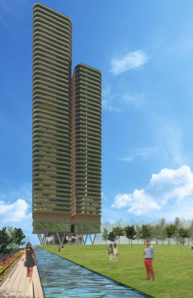 An artist impression for a 46-storey skyscraper in Castle Hill.