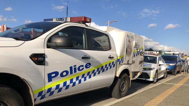 Forensic officers on scene along Hobart Rd, Kings Meadows after a "wounding incident". Photo: Patrick Gee